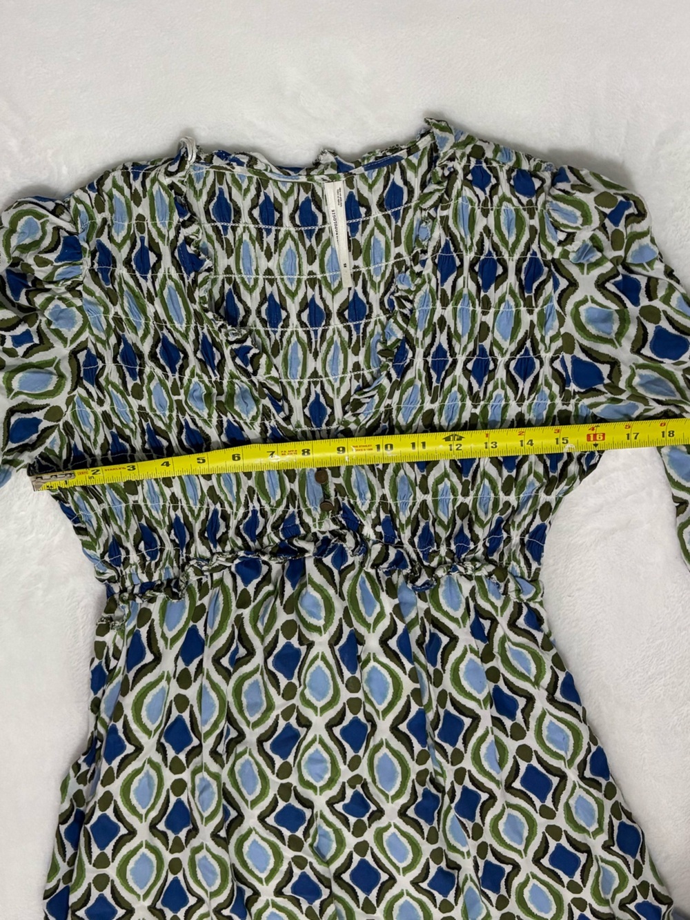 ANTHROPOLOGIE Women’s Long-Sleeve V-Neck Ruffle Mini Dress - Picture 16 of 16